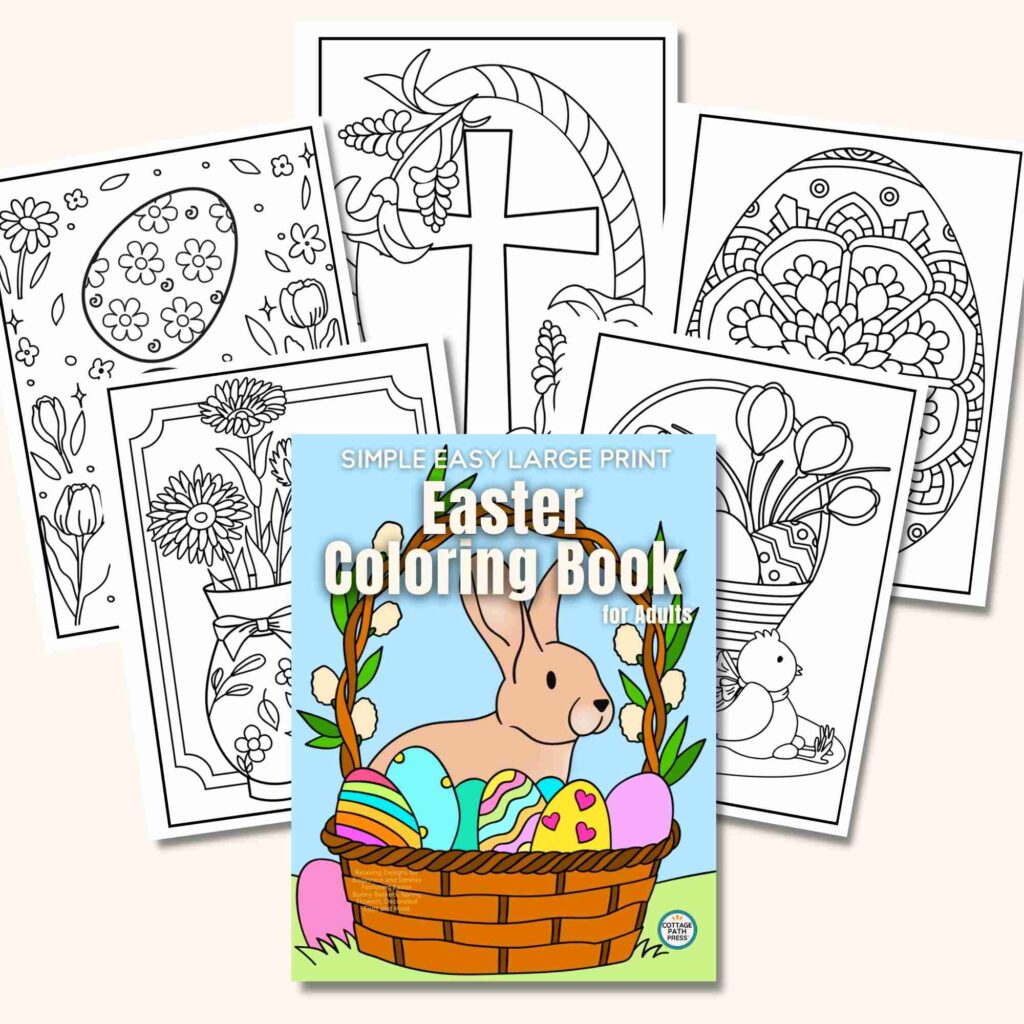 easy large print easter coloring book for adults by cottage path press