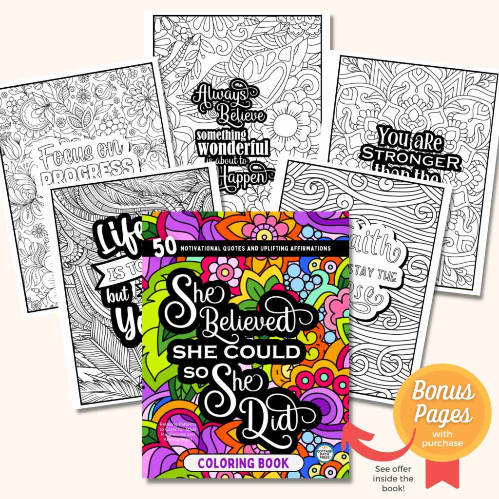 inspirational motivational quote coloring book for women