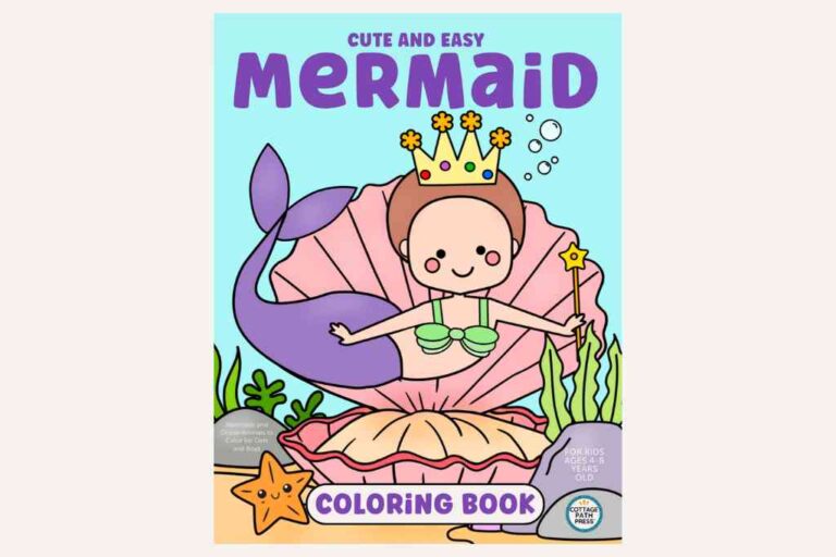 Cute And Easy Mermaid Coloring Book For Kids
