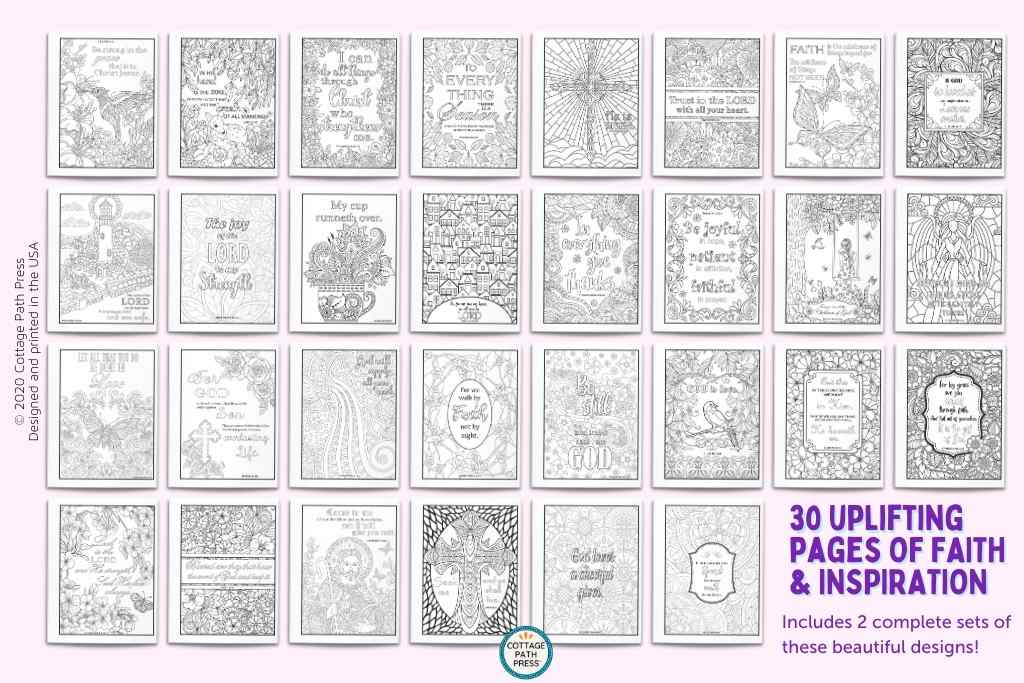 favorite bible verses Christian coloring book for adults page previews