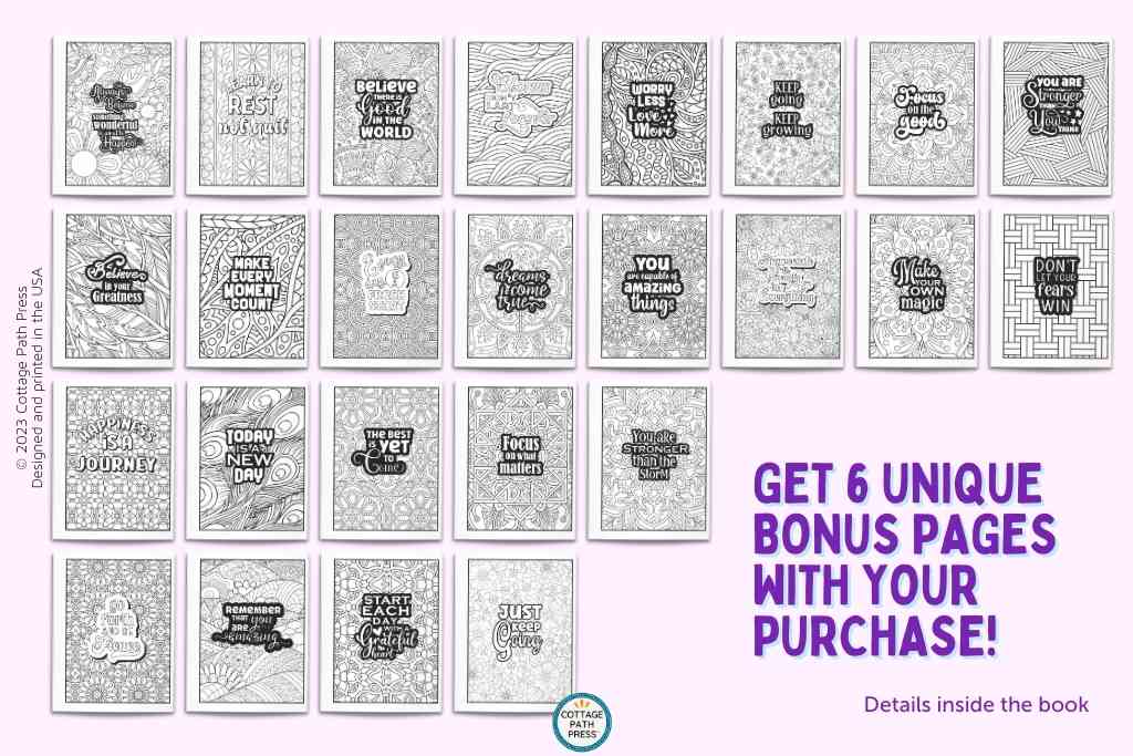 inspirational quotes coloring book for women by cottage path press